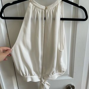 Aritzia Silk Sleeveless Blouse (White)